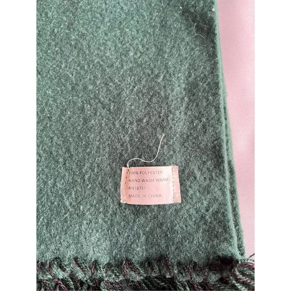 Winter scarf Green fringed